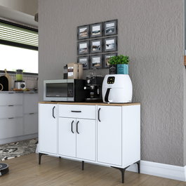 Hanah Home Gabinete Multipropósito Blanco y Nuez